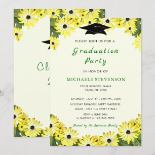 Modern Floral Graduation Invitation - Your Colours
