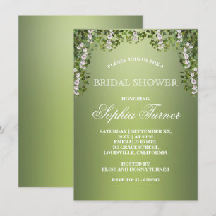 Modern Floral Greenery Bridal Shower Invitation