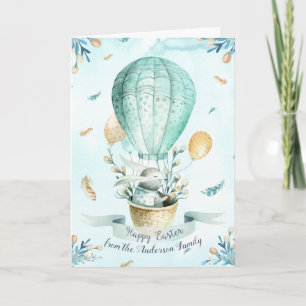 Modern Floral Happy Easter Wishes Boho Greetings Holiday Card