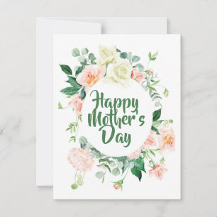 Modern Floral Happy Mothers Day Holiday Card