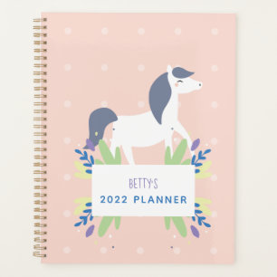 Modern Floral Horse Lover Pastel Personalized Planner