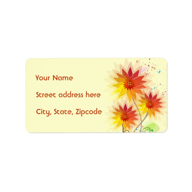 Modern Floral Illustration Label (Front)