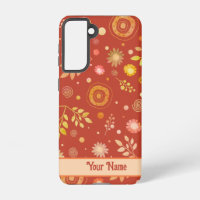 Modern Floral Inspirivity Orange Fun Abstract