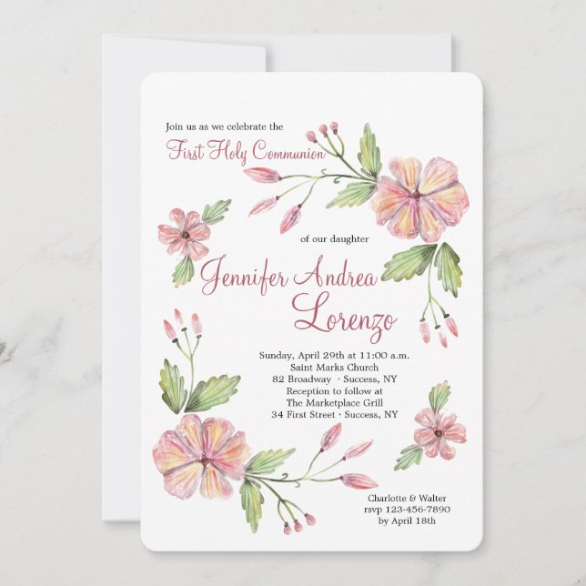 Modern Floral Invitation (Front)