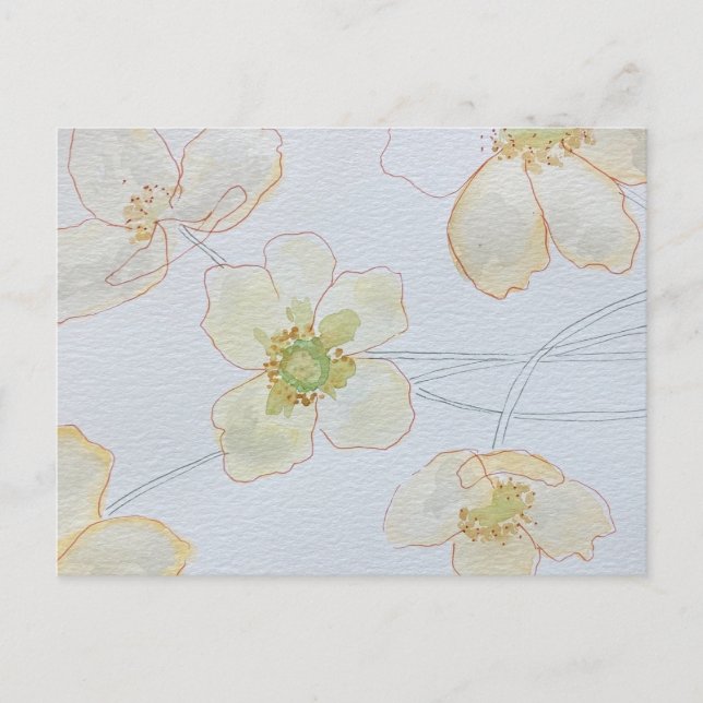 modern floral invitation postcard (Front)