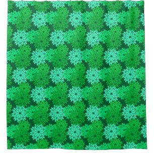 Modern Floral Kimono Print, Emerald and Jade Green