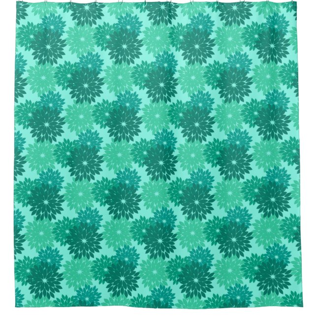 Modern Floral Kimono Print, Turquoise, Teal & Aqua (Front)