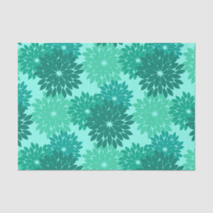 Modern Floral Kimono Print, Turquoise, Teal & Aqua Tissue Paper