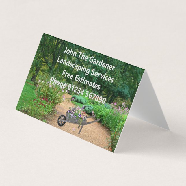Modern Floral Landscaping Business Card (Front)