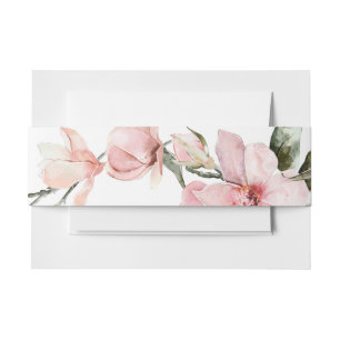 Modern Floral Magnolia Wedding Invitation Belly Band