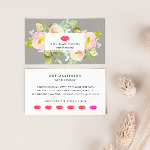 Modern Floral Makeup Artist Beauty Loyalty Card