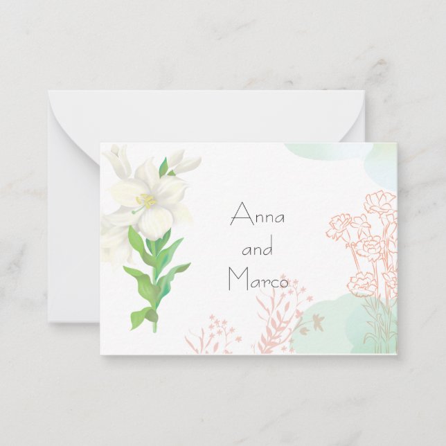 Modern floral minimalistic wedding invitation  (Front)