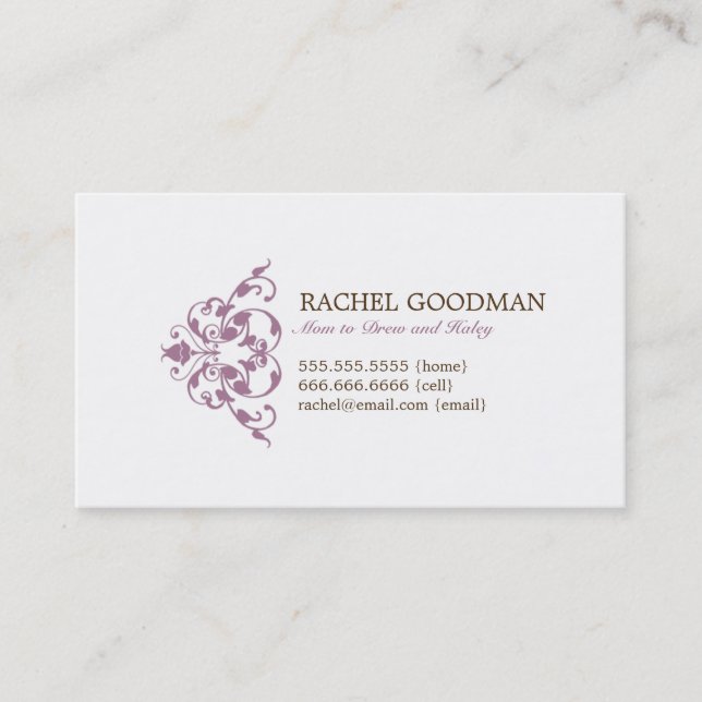 Modern Floral Mommy Card / Personal Calling Card (Front)