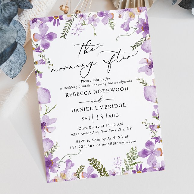 Modern Floral Morning After Wedding Brunch  Invitation (Creator Uploaded)