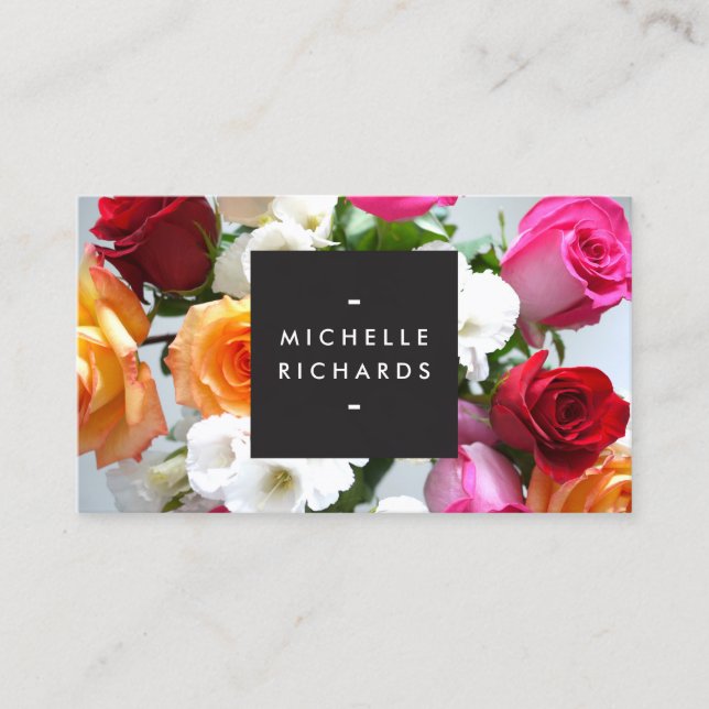 MODERN FLORAL MOTIF for EVENT PLANNERS and more Business Card (Front)