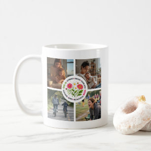 Modern Floral Multi-Photo Custom Mother's Day Coffee Mug
