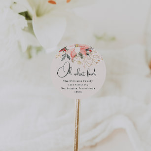 Modern Floral Oh What Fun Holiday Envelope Seals