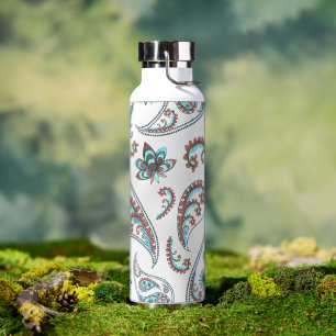 Modern Floral Paisley Pattern Water Bottle