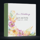 Modern Floral Pastel Wedding Binder<br><div class="desc">Modern and romantic pastel flowers on a pale background would be perfect for your spring or summer wedding. Choose from different fonts and background colours. If you need any help,  please contact me and I would be happy to help you.</div>
