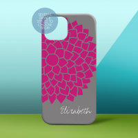 Modern Floral pattern - grey and pink