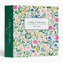 Modern Floral Personalized Binder