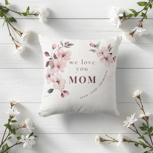 Modern Floral Personalized Mothers Day Gift Throw Pillow