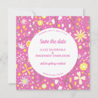 Modern Floral Pink Wedding