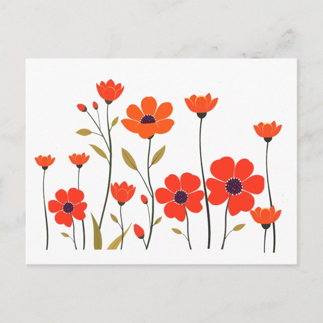 Modern Floral  Postcard (Front)