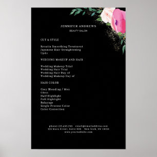 Modern Floral Price List Poster
