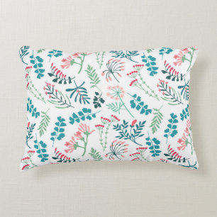 Modern Floral Print Accent Pillow