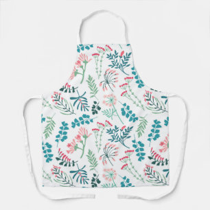 Modern Floral Print Apron