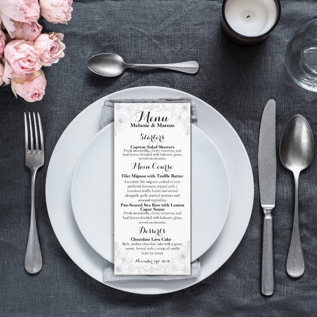 Modern Floral Reception  Menu (Creator Uploaded)