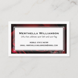 Modern   Floral   Red Rose   Christian Business Card