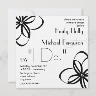 Modern Floral Rehearsal Dinner Invitation