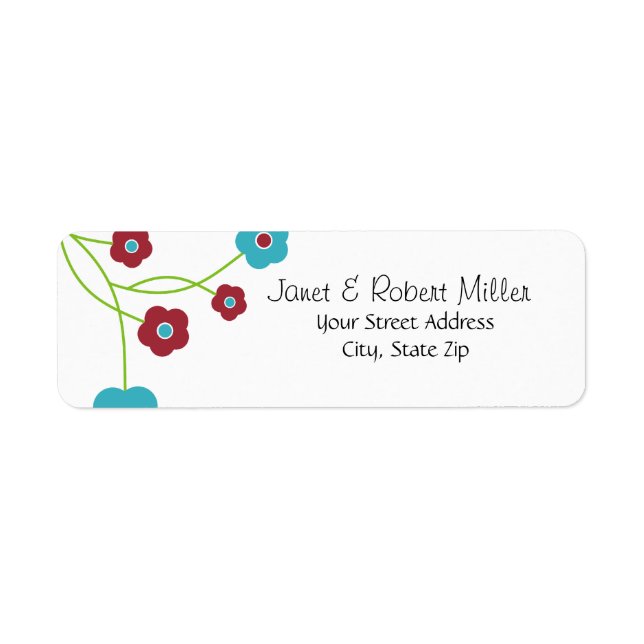 Modern Floral Return Address Labels (Front)