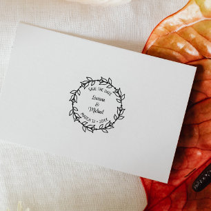 Modern Floral Save the Date Wedding    Rubber Stamp