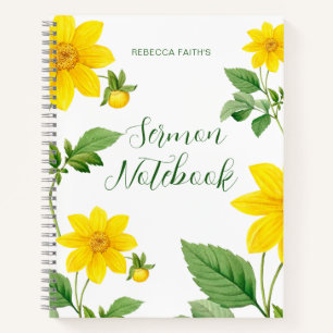 Modern Floral Sermon Notebook