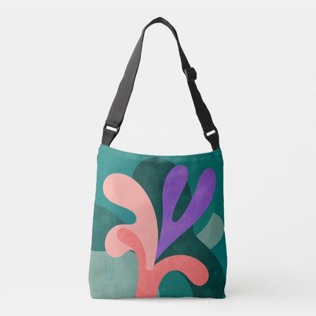 Modern Floral Shape Tote Bag – Bold Color Botanica (Front)
