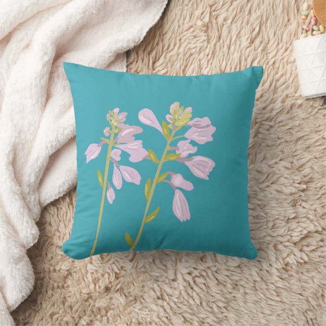 Modern Floral Silhouette Throw Pillow (Blanket)