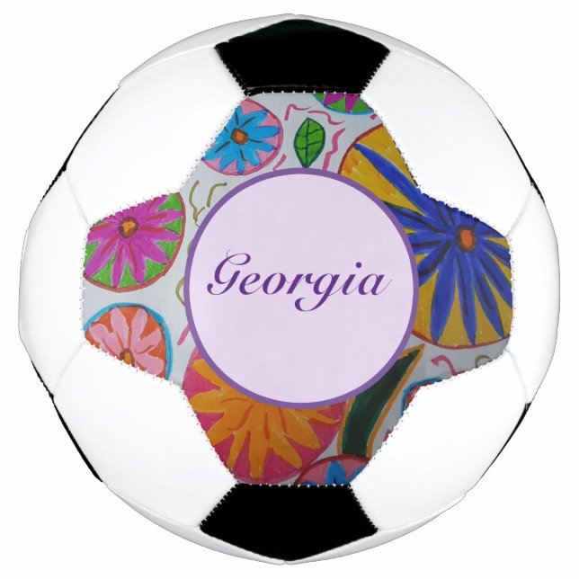 Modern Floral Soccer Ball (Front)