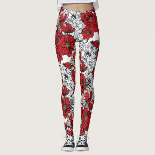 Modern Floral. Spring Flowers. Leggings