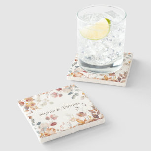 Modern Floral Stone Coaster