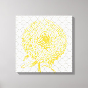 Modern floral stretched canvas print