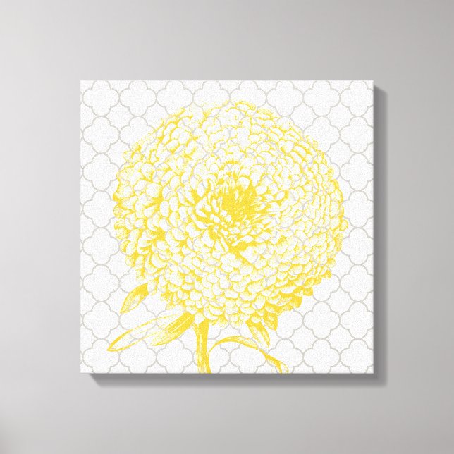 Modern floral stretched canvas print (Front)