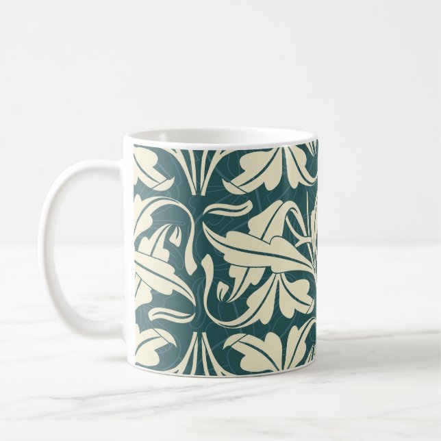Modern Floral: Stylish Pattern Design. Coffee Mug (Left)