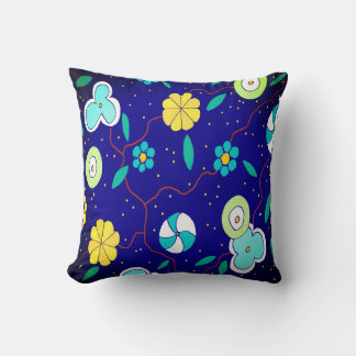 Modern Floral Throw Pillow