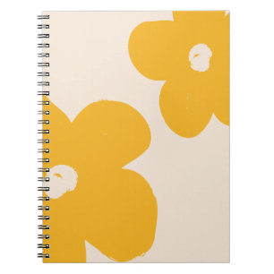 Modern Floral Vintage Boho Flower Hand Drawn  Notebook