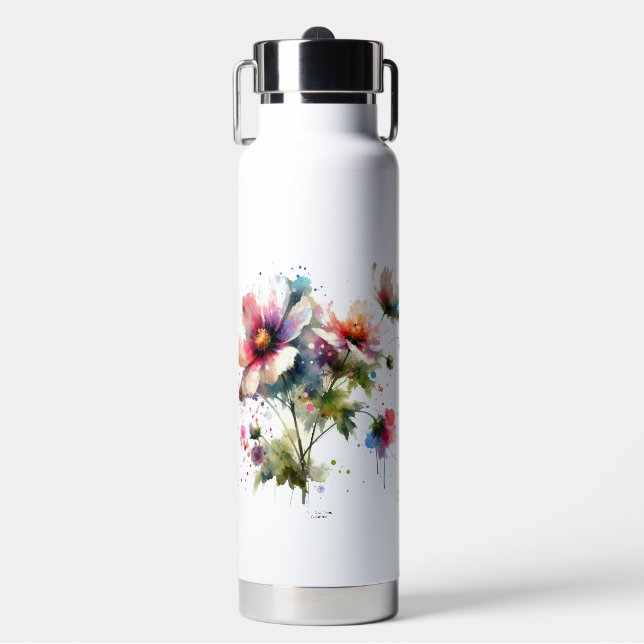 Modern Floral Water Bottle (Front)