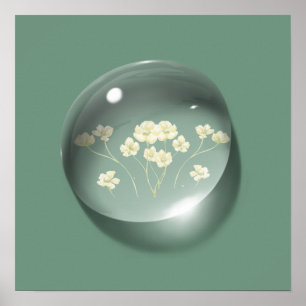 Modern Floral Water drop Poster
