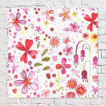 Modern Floral Watercolor Canvas Print<br><div class="desc">Bright and happy watercolor wildflower and leaves painting of a wildly overgrown garden. Perfect for gardeners,  nature lovers and florists.</div>